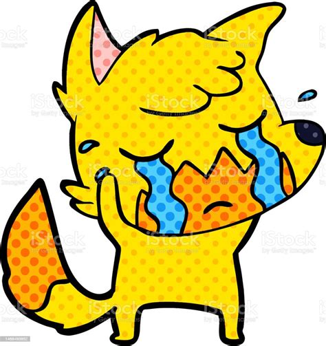Sad Little Fox Cartoon Character Stock Illustration Download Image