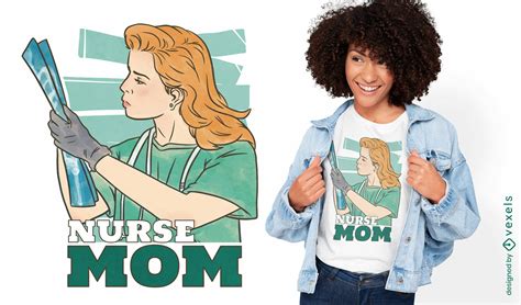 Nurse Mom Character T Shirt Design Vector Download