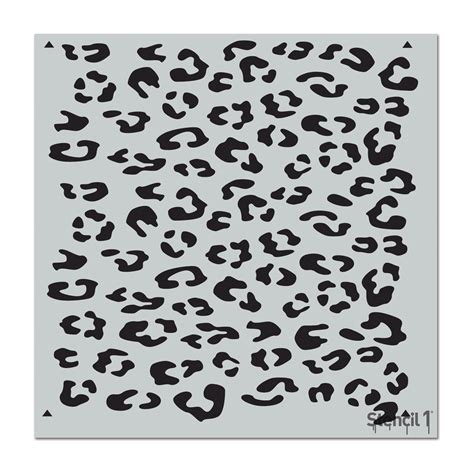 Stencil1 Leopard Print Repeating Wall Stencil 11 X 11 White