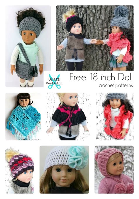 18 inch dolls are not tiny like barbie clothes, so the clothes are easier to make and also quick and fun! 18 Inch Doll | Craft Coalition | Free Crochet Patterns Roundup