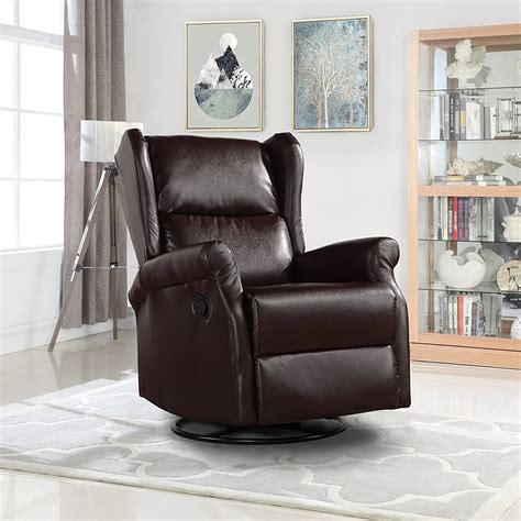 Chairs are available in all different styles, sizes and shapes and can be used to fill the need in any room in your house. Reclining Swivel Accent Chair for Living Room, Faux Leather Arm Chair (Brown) - Walmart.com ...