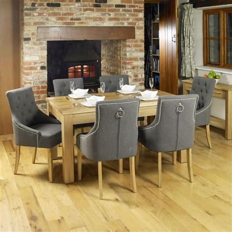 Mobel Solid Oak Furniture Medium Dining Table And Six Luxury Chairs