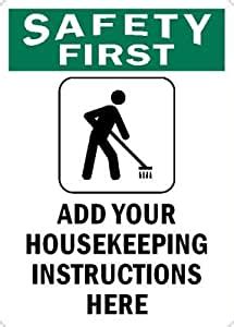 Amazon Com Safety First Add Your Housekeeping Instructions Here Heavy