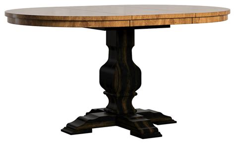 Arbor Hill Two Tone Oval Pedestal Base Extendable Dining Table French