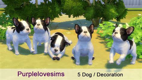 Purplelove Sims Dog No3 S4cc Sims 4 5 Dog Decoration Sims