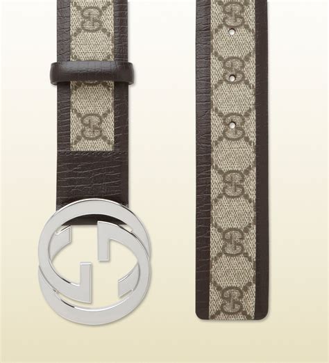 Gucci Belt With Interlocking G Buckle In Natural For Men Lyst