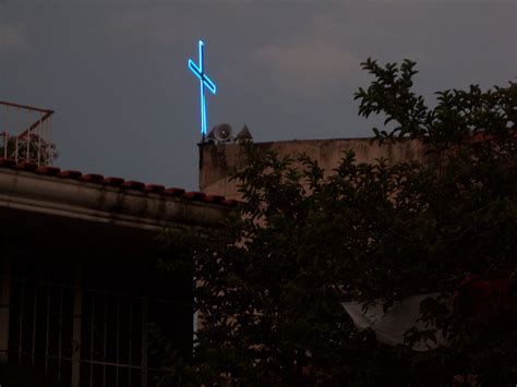 Church Cross At Night Leah Dagenais Flickr