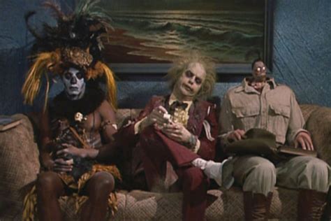 My favorite scene is when geena davis and alec baldwin dig up beetlejuice from the toy model, and he is wearing the same clothes as alec baldwin. Dinner and a movie: 'Beetlejuice'