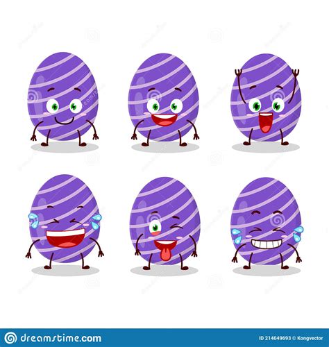Cartoon Character Of Purple Easter Egg With Smile Expression Stock