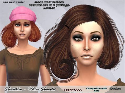 The Sims Resource Sintiklia Hair Scarlet