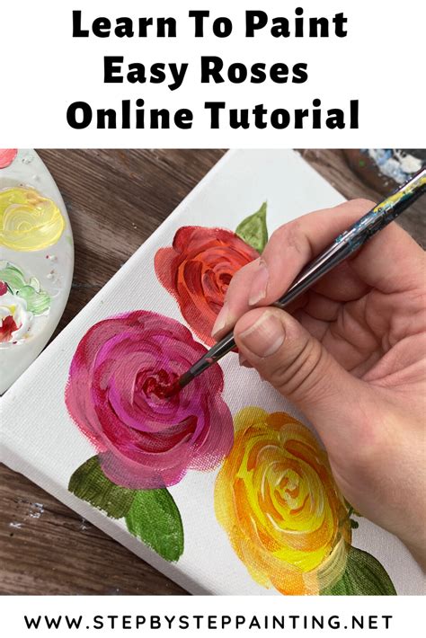 How To A Rose Easy And Simple Step By Step Painting Acrylic