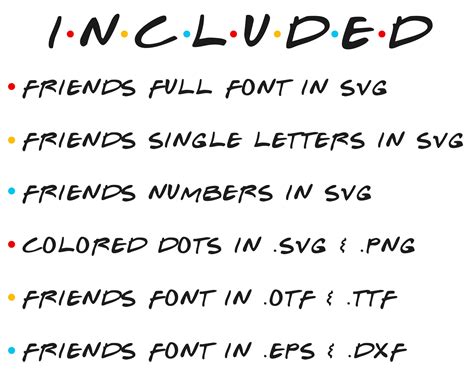 Friends Font Svg With Dots Friends Alphabet Svg Friends Etsy