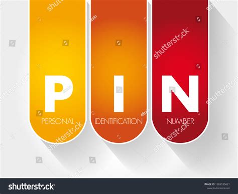 Pin Personal Identification Number Acronym Technology Stock Vector