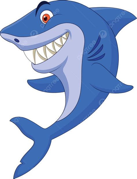 Cute Shark Cartoon Ocean Blue Water Vector Ocean Blue Water Png And
