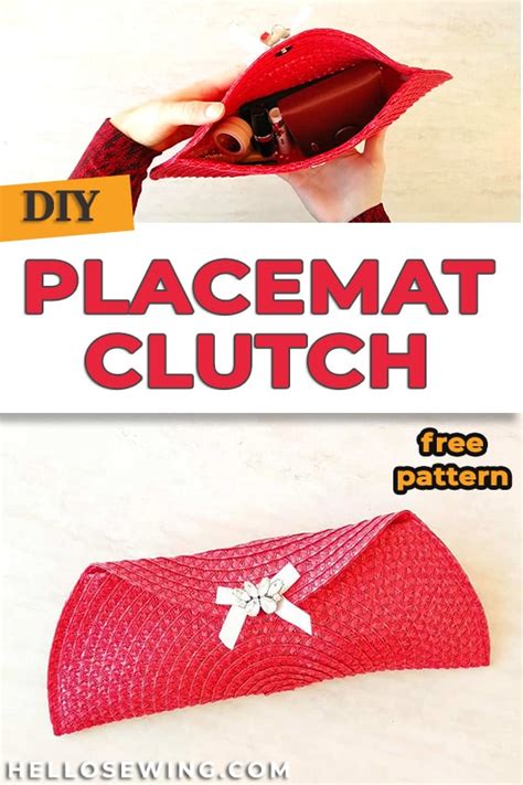 Easy Sew Or No Sew Placemat Clutch Diy Tutorial Sewing
