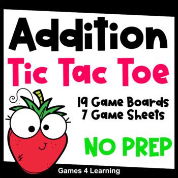 Students solve problems while playing a game, one student solving a multiplication problem and the. Printable Tic Tac Toe Math Games for Addition Fact Fluency ...