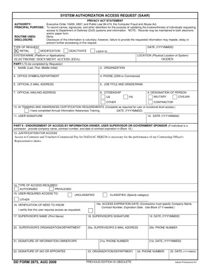 14 Dd Forms 2875 Free To Edit Download And Print Cocodoc