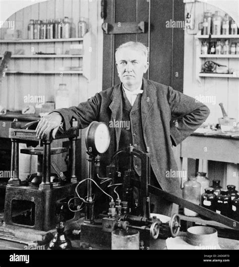 Thomas Alva Edison 1847 1931 Us Inventor In His Laboratory At East