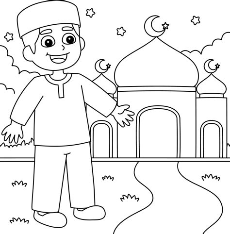 Gambar Mewarnai Anak Laki Laki Pergi Ke Masjid Bustanulathfalschid
