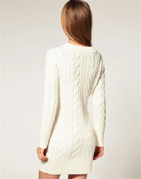 Asos Asos Cable Knit Sweater Dress At Asos