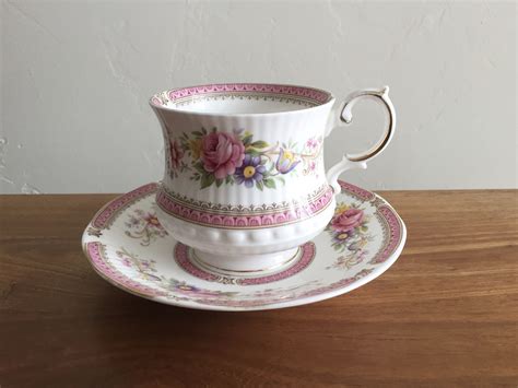 Seltmann weiden bavaria, tea cup and saucer, regina pattern, blue flowers. Queens Rosina China Richmond Tea Cup and Saucer - Pink ...