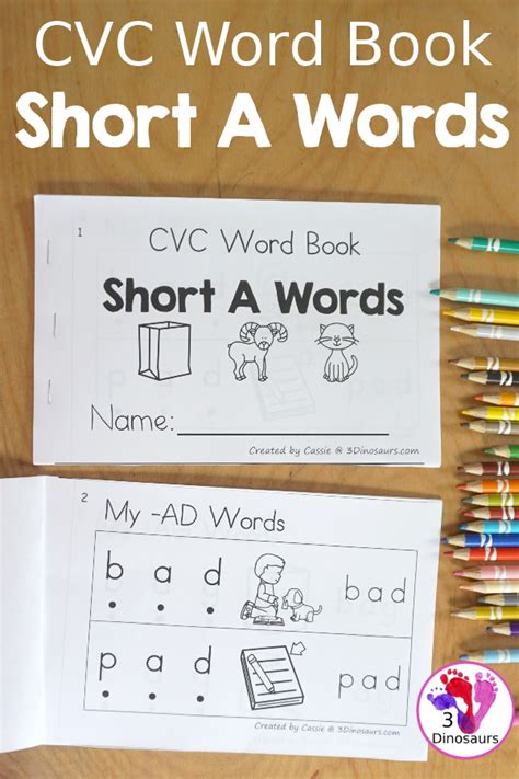 Free Cvc Word Book Cvc Short A Words Easy Reader Book Printable 3