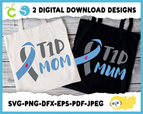 Layered T1d Ribbon Svg For Type One Diabetes Awareness Type 1 Etsy Uk
