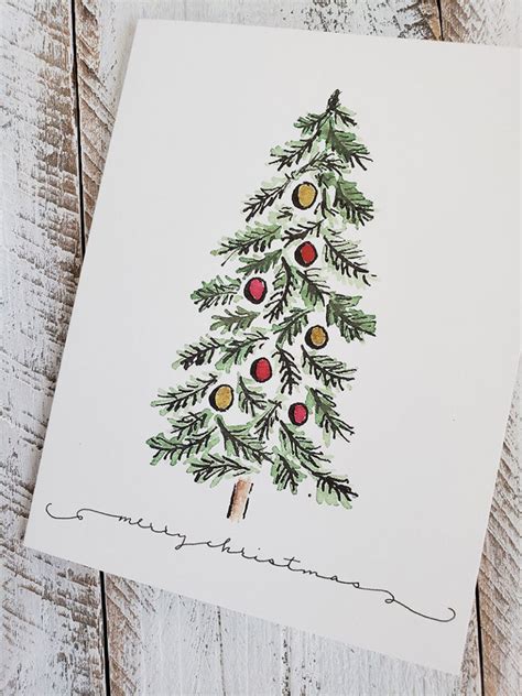 Pine Christmas Tree Greeting Card The Painted Pen Artwork By Joanne