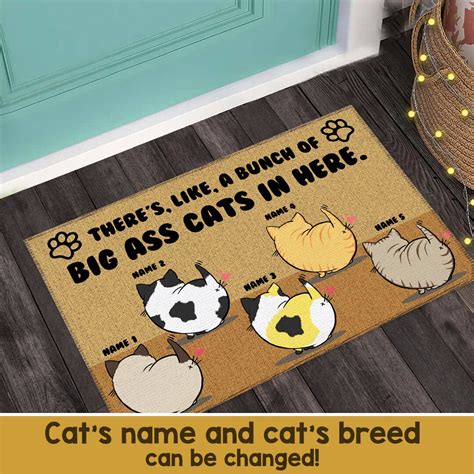 Funny Cat Doormat Custom Cat Doormat Theres Like A Etsy