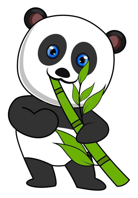 Panda Eet Bamboe Illustratie Vector Vector Illustratie Illustration