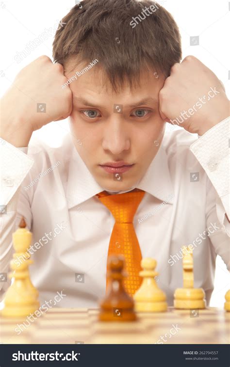 Teamwork Young Business Man Playing Chess Stock Photo 262794557