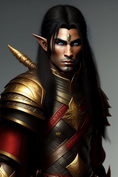 Lexica Male Elf Warrior With Black Hair Detailed Fantasy