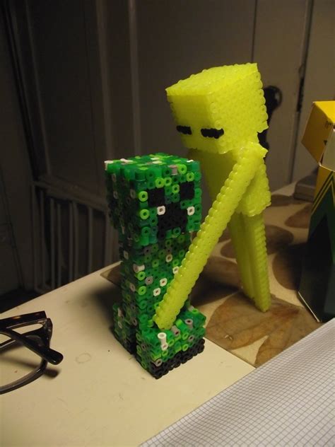 yellow enderman carrying creeper by soggy enderman kandi photos on kandi patterns