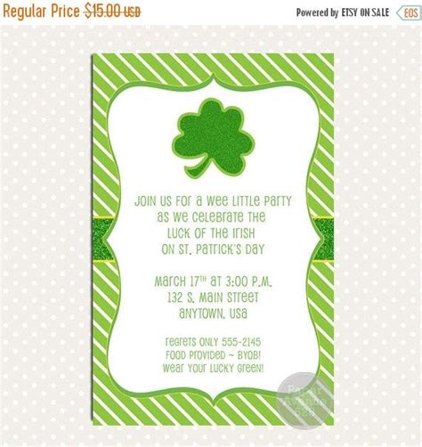 Printable St Patricks Day Party Invitations And Accessories Party