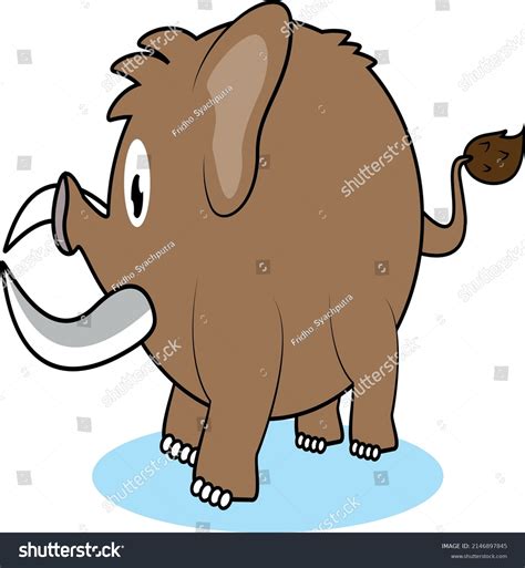 Cartoon Mammoth Isolated On White Background Stock Vector Royalty Free