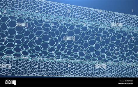 3d Illustration Structure Of The Graphene Tube Abstract Nanotechnology