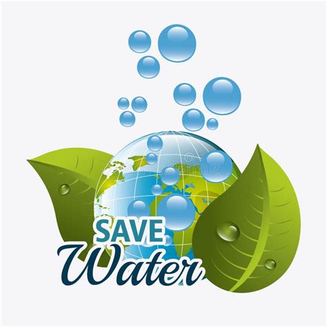 Save Water Ecology Stock Vector Illustration Of Blue 60505460