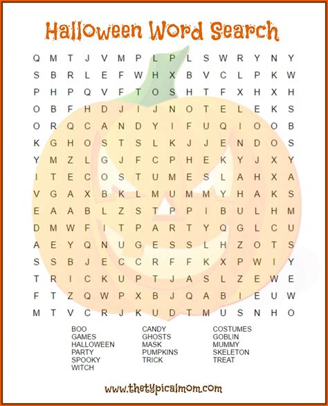 Free Printable Halloween Word Searches For Adults Word