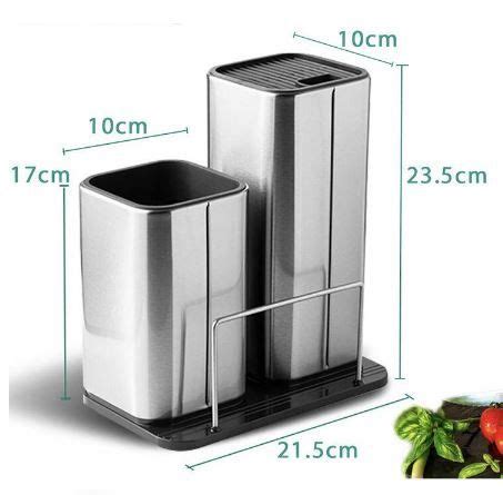 Knife Holder And Utensil Holder Stainless Steel Sleek Design Universal Knife Block With Scissors