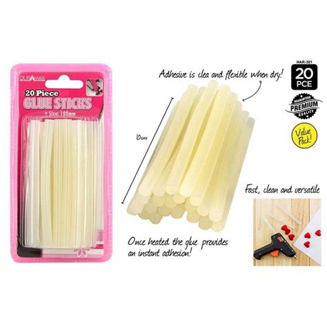 20pce 100mm Clear Glue Sticks For Use With Glue Guns Craft