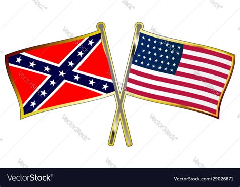 Crossed Civil War Flag Pin Royalty Free Vector Image
