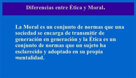 Diferencias Entre ética Y Moral