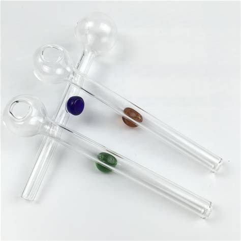 Bulk Order Colorful 10cm Pyrex Glass Oil Burner Pipe With Thick Thick