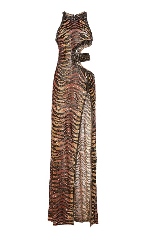 Sequined Tiger Cutout Gown By Dundas For Preorder On Moda Operandi
