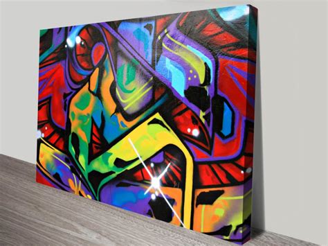 Abstract Close Up Of Graffiti On Walls Canvas Print Street Art Australia