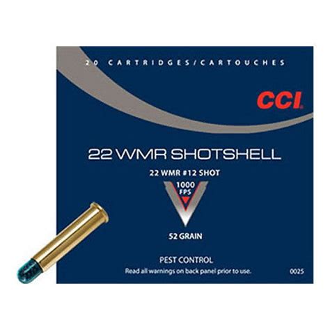 Cci Shotshell Ammunition 22 Wmr22mag 52 Grain 12 Shot Shotshell 2