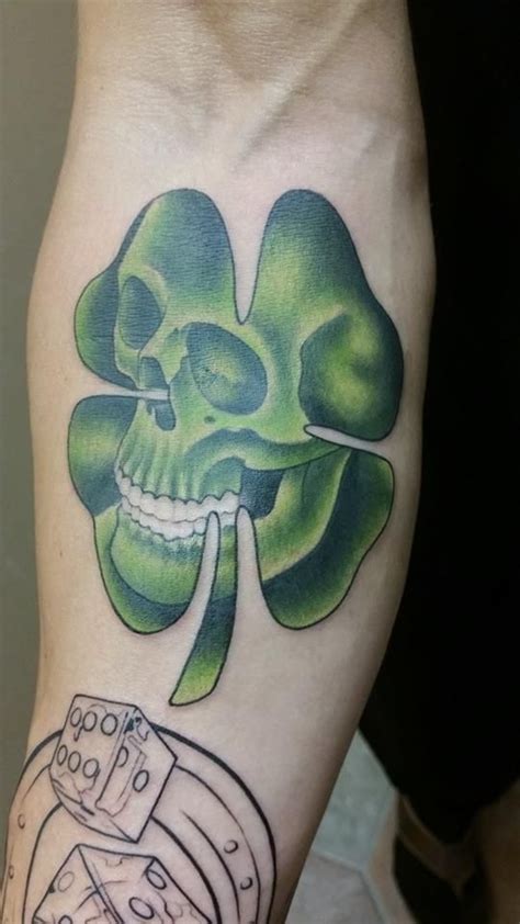 Clover Skull Tattoo Color Unlucky Sleeve Tattoo Enid
