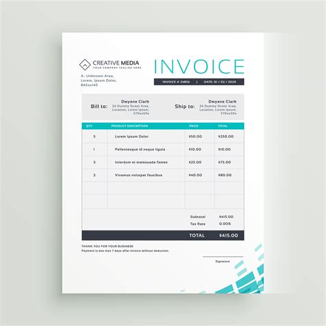 Modern Invoice Template Vector Design Descargue Gráficos Y Vectores