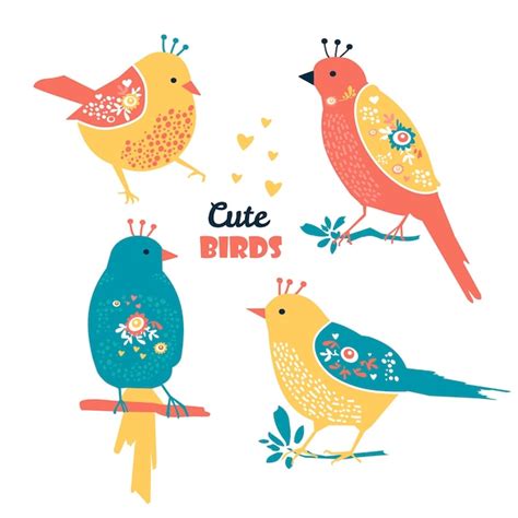 Premium Vector Cute Birds Set Vector Silhouette