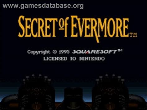 Secret Of Evermore Nintendo Snes Artwork Title Screen